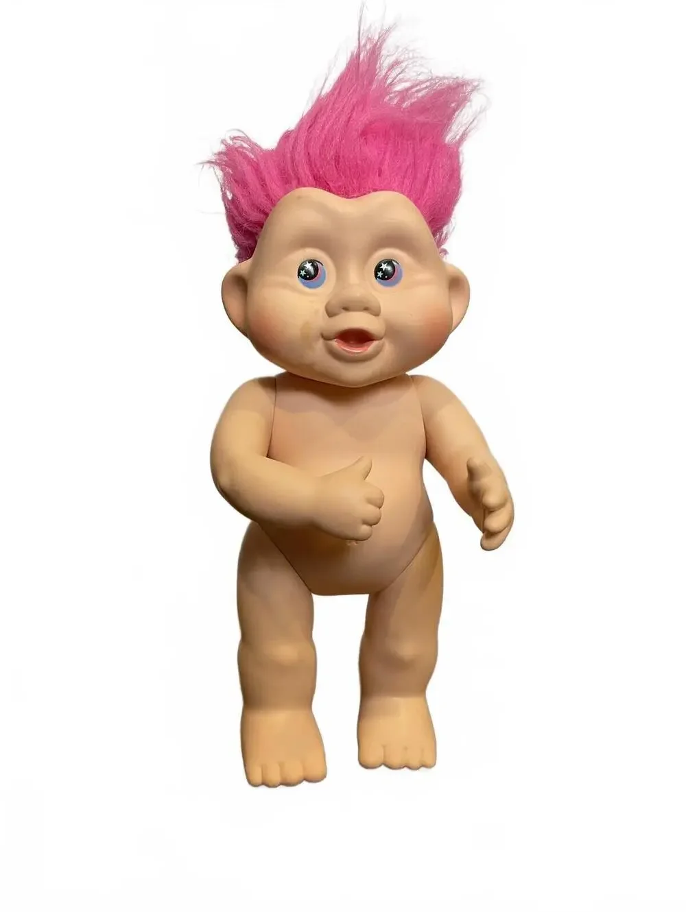 Vintage 1991 Magic Troll Baby Doll Pink Hair Large Troll Figure